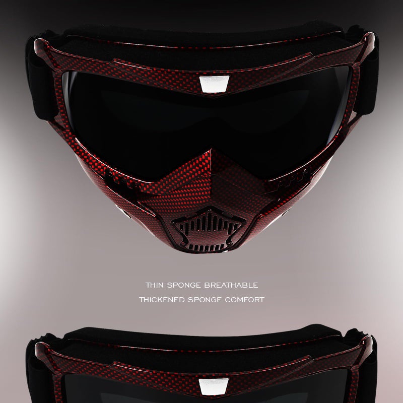 GGBuy Motorcycle Goggles with Removable Face Mask, Riding Glasses Dirt Bike ATV Motocross Detachable Eyewear Offroad Airsoft Paintball Cycling Protective Full Face Mask Anti-Fog for Adults Youth - Image 5