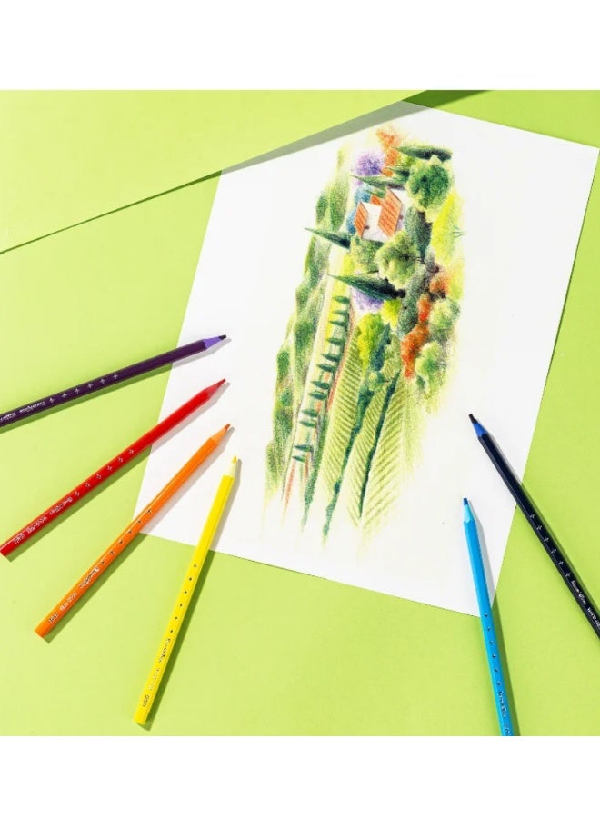 Deli colored pencils, Plastic, in a Cylinder Box, 24 Colors - Image 3