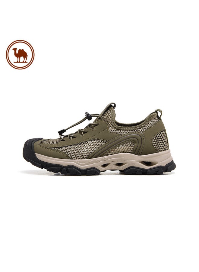 CAMELJEANS Camel Men's Outdoor Soft Bulletproof Hiking Shoes With Mesh Breathable Casual Shoes P14m379003 Army Green Size 44 - Image 3