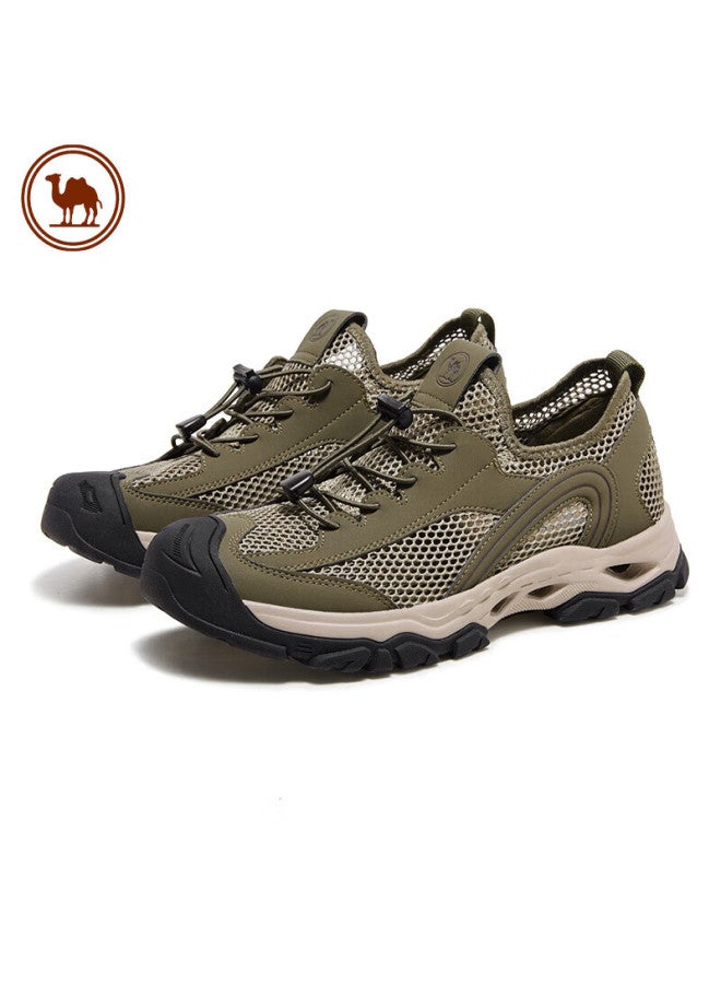 CAMELJEANS Camel Men's Outdoor Soft Bulletproof Hiking Shoes With Mesh Breathable Casual Shoes P14m379003 Army Green Size 44 - Image 5