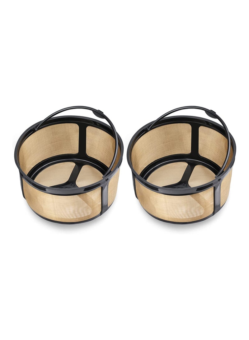 SYOSI 2 Pcs Reusable 8-12 Cup Basket Gold Mesh Coffee Filter for Keurig K-Duo Essentials for K Duo Brewers Machine Replaces your Paper Coffee Filters BPA Free  - Image 1