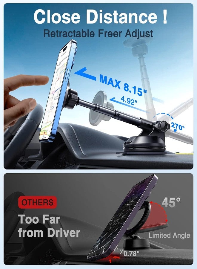 VANMASS 【2025 Military-Grade】VANMASS for MagSafe Car Mount【Upgraded Strongest Magnetic&Suction】Phone Holder Cell Stand for Dashboard Windshield Vent,Tesla Truck Cradle for iPhone 17 Pro Max 16 15 14 13 12 Air - Image 4