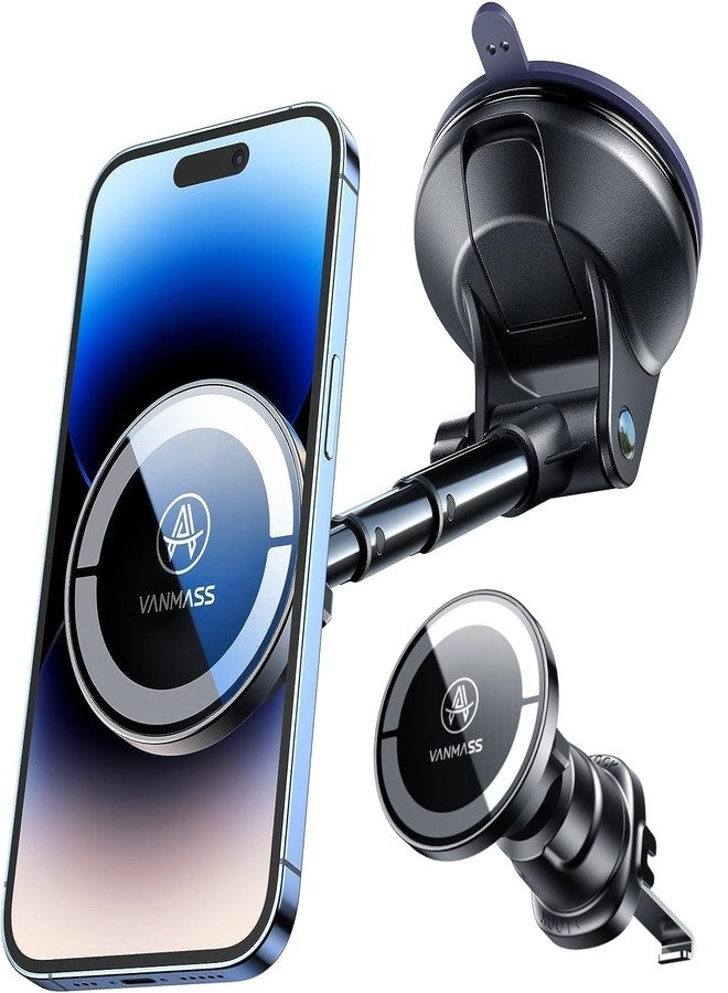 VANMASS 【2025 Military-Grade】VANMASS for MagSafe Car Mount【Upgraded Strongest Magnetic&Suction】Phone Holder Cell Stand for Dashboard Windshield Vent,Tesla Truck Cradle for iPhone 17 Pro Max 16 15 14 13 12 Air - Image 1