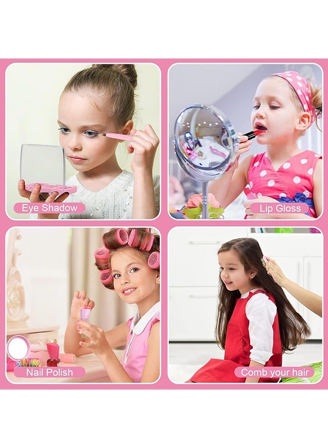 Children's Makeup Box, Girl Makeup Toys, Non-Toxic, Easy To Clean, Princess Cosmetic Set Box, Pink - Image 3
