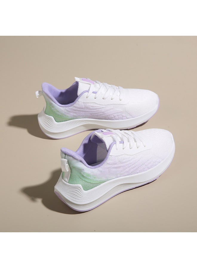 New Women's Shoes Fashionable Breathable Flying Weaver Women's Sneaker Comfortable Thick-soled Travel Shoes Live Broadcast Same Style Women's Casual Shoes