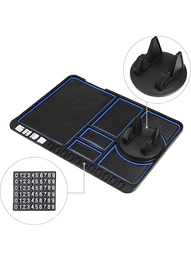 KASTWAVE Car Silicone Dash Pad Mat, Universal Dashboard & Desktop Holder Multipurpose Anti-Slip Mat For Car Dashboard Silicone Mobile Phone Holder Multifunction Instrument Panel Storage Pad - Blue - Image 5