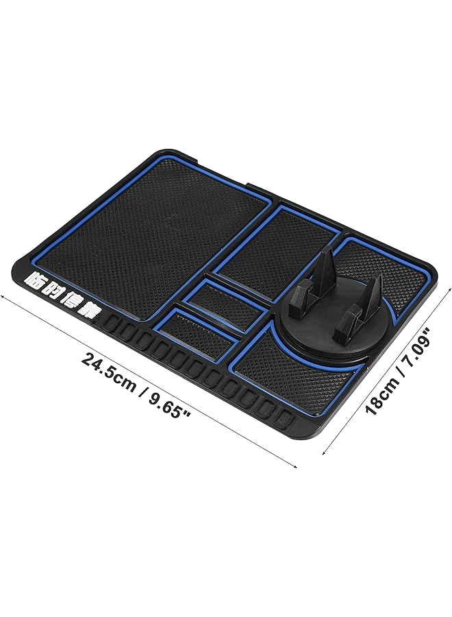 KASTWAVE Car Silicone Dash Pad Mat, Universal Dashboard & Desktop Holder Multipurpose Anti-Slip Mat For Car Dashboard Silicone Mobile Phone Holder Multifunction Instrument Panel Storage Pad - Blue - Image 4
