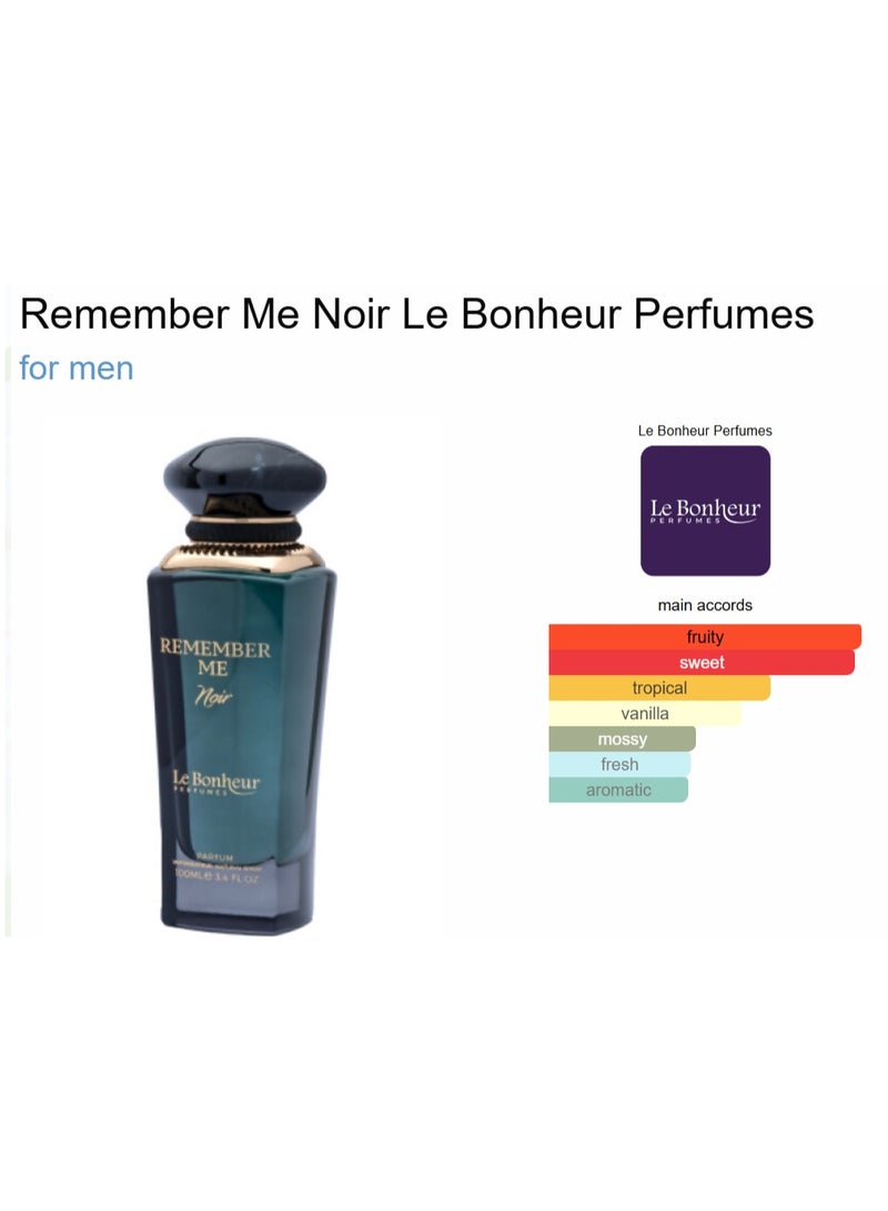 Le Bonheur Remember Me Noir For Men Parfum 100ml - Image 2