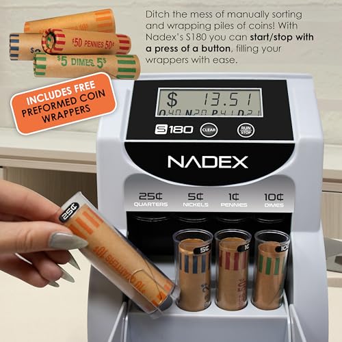 Nadex S180 Digital Coin Sorter and Counter – Displays Total and Denomination Values, Black - Image 5
