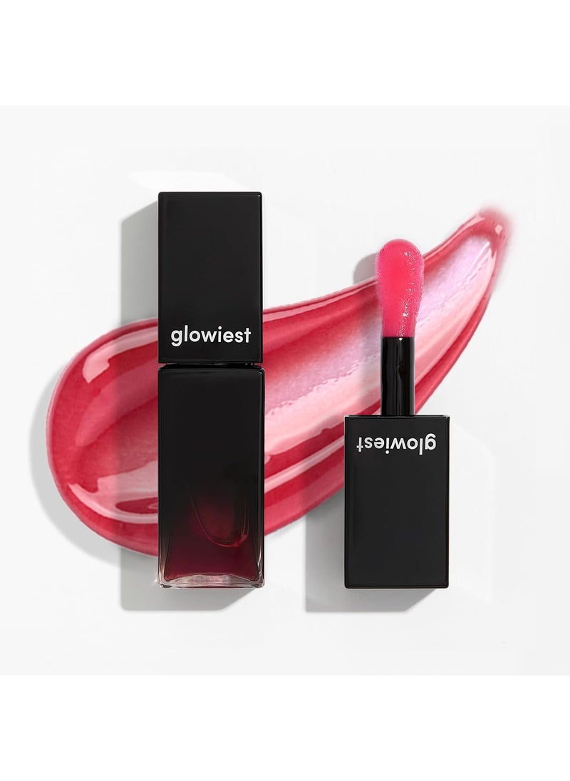 glowiest - EFFORTLESS Glow Lip Oil 001 RED ROSE Hydrating Nourishing Plumping Lip Stain Moisturizing Firming Long Lasting  NonSticky Lip Gloss Sheer Lip Camellia Oil  017oz - Image 1