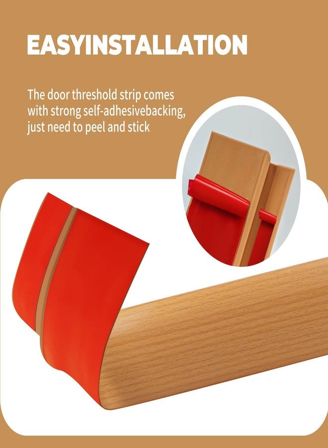 EaseThrift Door-Threshold Floor-Transition-Strip 36 inch, Threshold 1/2'' ~ 3/5'', Thresholds Ramps for Doorways, Edge-Reducer Vinyl-Transition-Strip for Door/Floor (Light Brown) - Image 3