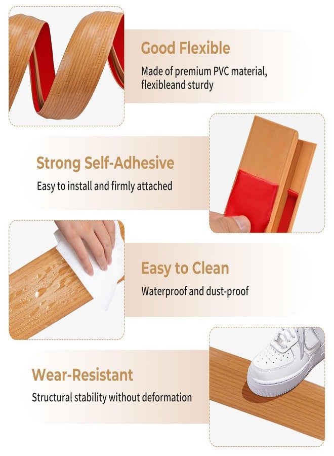 EaseThrift Door-Threshold Floor-Transition-Strip 36 inch, Threshold 1/2'' ~ 3/5'', Thresholds Ramps for Doorways, Edge-Reducer Vinyl-Transition-Strip for Door/Floor (Light Brown) - Image 5