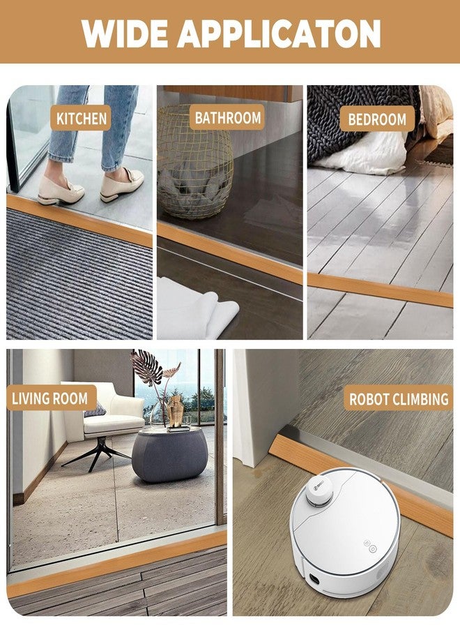EaseThrift Door-Threshold Floor-Transition-Strip 36 inch, Threshold 1/2'' ~ 3/5'', Thresholds Ramps for Doorways, Edge-Reducer Vinyl-Transition-Strip for Door/Floor (Light Brown) - Image 4