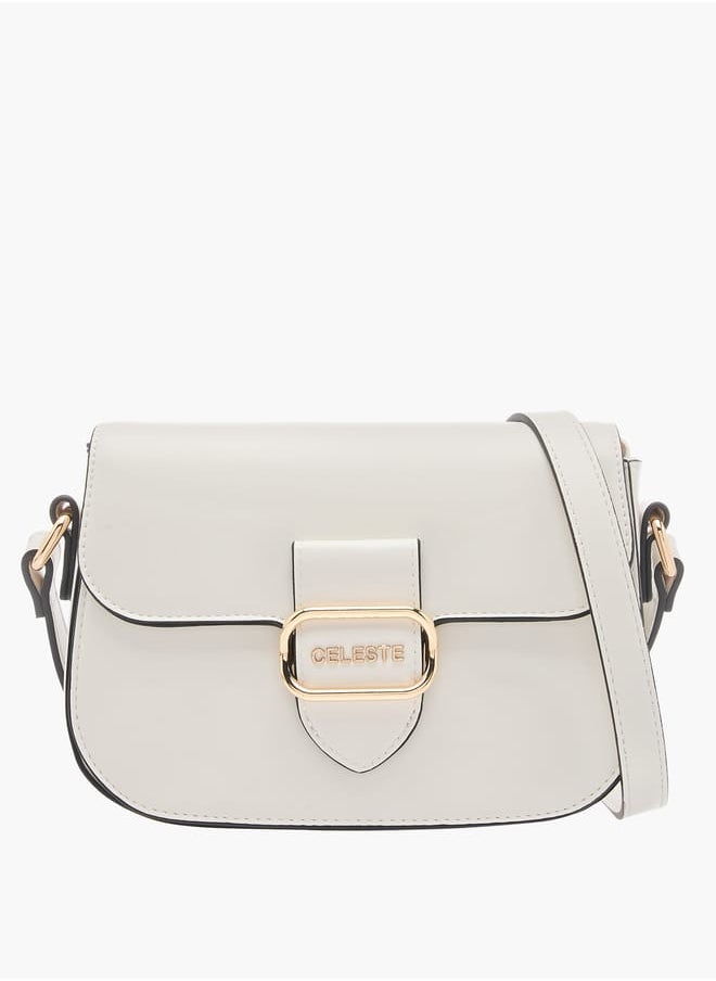 Celeste Women's Solid Crossbody Bag with Adjustable Strap and Flap Closure  - Image 1