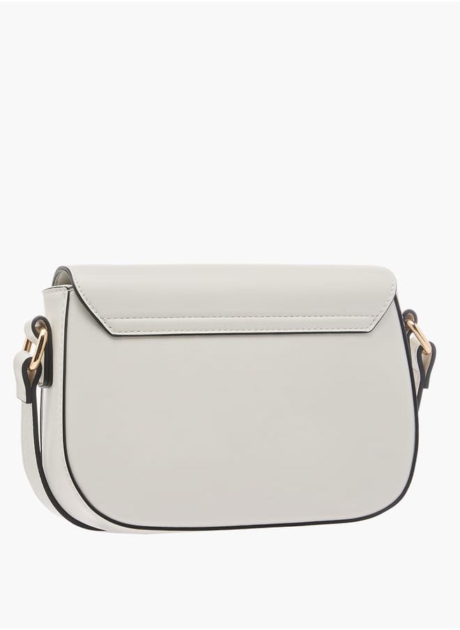 Celeste Women's Solid Crossbody Bag with Adjustable Strap and Flap Closure  - Image 3
