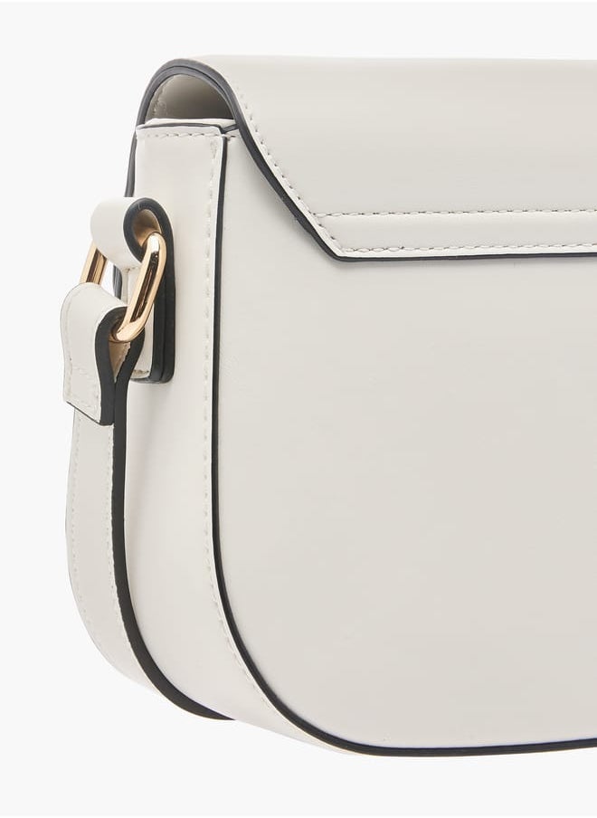 Celeste Women's Solid Crossbody Bag with Adjustable Strap and Flap Closure  - Image 5