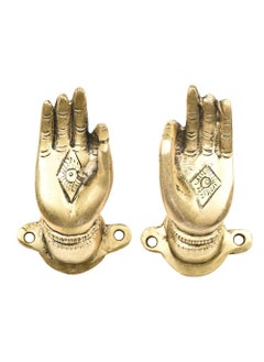 Indian-Shelf IndianShelf Brass Door Handles 1 Pair Buddha Hand Door Handle for Main Door Gold Pulls Door Handle Door Handles  - Image 2