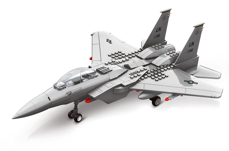 Apostrophe Games Fighter Jet Building Block Set â€“ 227-Pcs F-15 Eagle Fighter Toys Set â€“ Plane for Kids Older Than 10 and Adults â€“ Compatible with All Building Bricks - Image 3