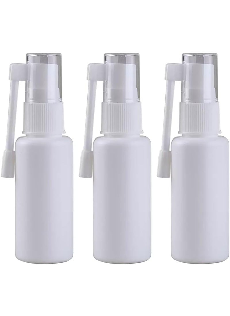 Happyupcity 3Pcs 30ml/1oz White Plastic Nasal Spray Bottle with 360 Degree Rotation Empty Refillable Cosmetic Sprayer Container Portable Pump Cleaning Fine Mist Sprayers 