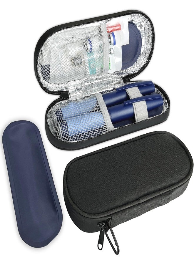 CDBXPRG Insulin Pen Cooler Travel Case with TSA Approved Ice Packs,Diabetic Medication Insulated Cool Organizer,Insulin Pen and Other Diabetic Supplies, for the Daily Life and Trip Black - Image 1