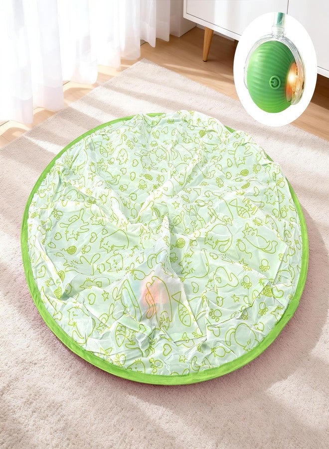 Petrizz Upgraded Rechargeable Interactive Cat Toy Ball with Hunting Cover - Smart Automatic Rolling, Obstacle Avoidance, Indoor Exercise for Cats to Release Energy & Instincts (Green) - Image 1