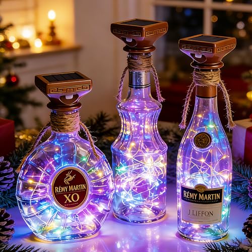 VOOKRY 8 Pack Solar Powered Wine Bottle Lights, 20 LED Waterproof Outdoor Solar Fairy String Cork Lights for Wedding, Christmas, Party, Garden, Patio, Tabletop Decor(Multicolor) - Image 2