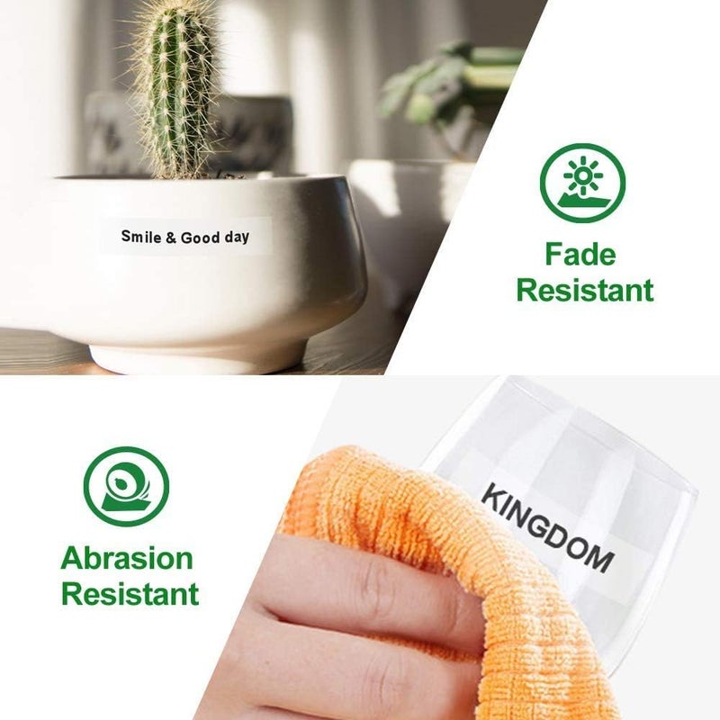 لايبل كينجدوم شريط ملصقات بديل متوافق مع طابعة Brother P Touch Tze-131 Tz-131، شريط ملصقات شفاف 12 مم، 0.47 بوصة، شريط Tz مغلف، مناسب لطابعة Ptouch Pt D210 H110 D400، لون أسود على شفاف، عبوة من 3 قطع - Image 5