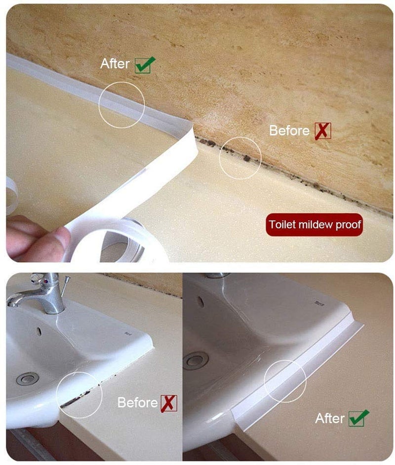 KPNG® Tape Caulk,Self-Adhesive Sealing Tape PE Waterproof Decorative Sealant Trim for Kitchen, Bathroom, Shower Floor and Wall Edge Protector (Brown) - Image 5