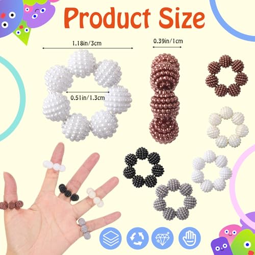 Liliaafar Fidget Ring for Adult Colored Spiky Bead Anxiety Rings Sensory Finger Acupressure Rings for Stress Relief Anxiety Ring Stress Reducer Office Workers 20 PcsNeutral Tones - Image 5