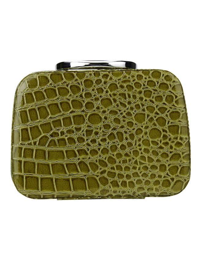 NIBEMINENT Leather Make Up Cosmetic Bag Green - Image 1
