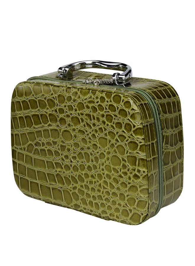 NIBEMINENT Leather Make Up Cosmetic Bag Green - Image 2