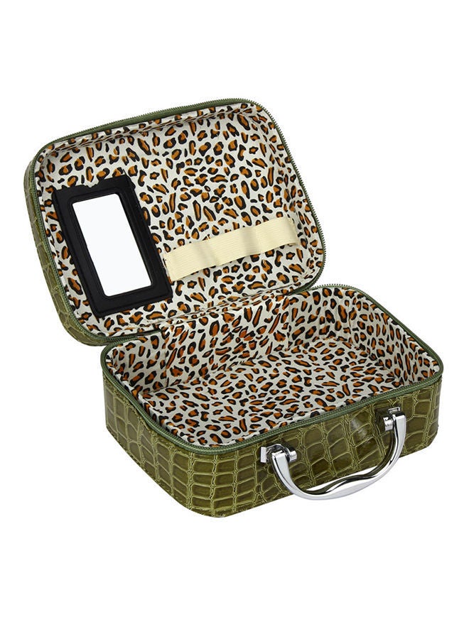 NIBEMINENT Leather Make Up Cosmetic Bag Green - Image 3