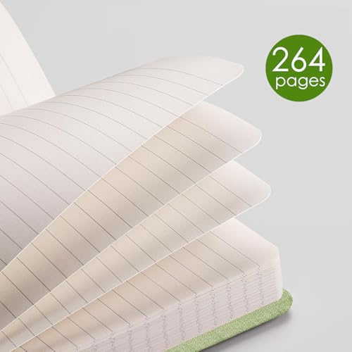 ipoul Linen Notebook, College Ruled, Hardcover, Lay Flat, B6, Small, 5x7, Thick, 100gsm, Green, Journal for Writing, Notebook for Work, Office - Image 5