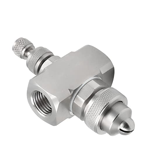 MroMax 1/4BSPT Female Thread Air Atomizing Nozzle 304 Stainless Steel Misting Nozzle 80 Degree Siphon Fan-Shape Spray Tip Nozzles - Image 1