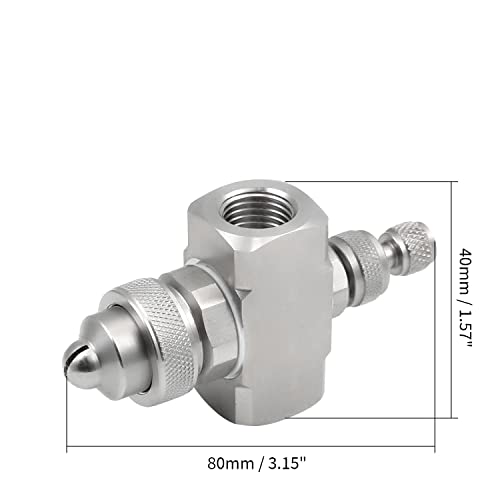 MroMax 1/4BSPT Female Thread Air Atomizing Nozzle 304 Stainless Steel Misting Nozzle 80 Degree Siphon Fan-Shape Spray Tip Nozzles - Image 2