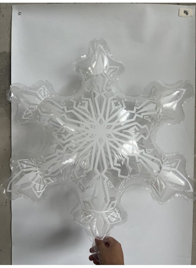 CYMYLAR 5Pcs 36Inch Snowflake Balloonswinter Theme Birthday Party Decerations Supplierwinter Flower For Ice Snow Activity Party Decorations  - Image 5
