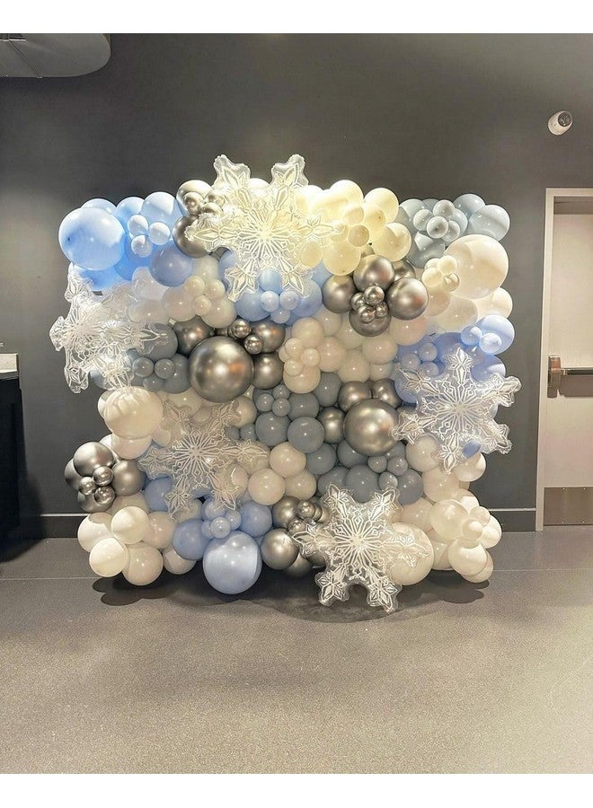 CYMYLAR 5Pcs 36Inch Snowflake Balloonswinter Theme Birthday Party Decerations Supplierwinter Flower For Ice Snow Activity Party Decorations  - Image 3