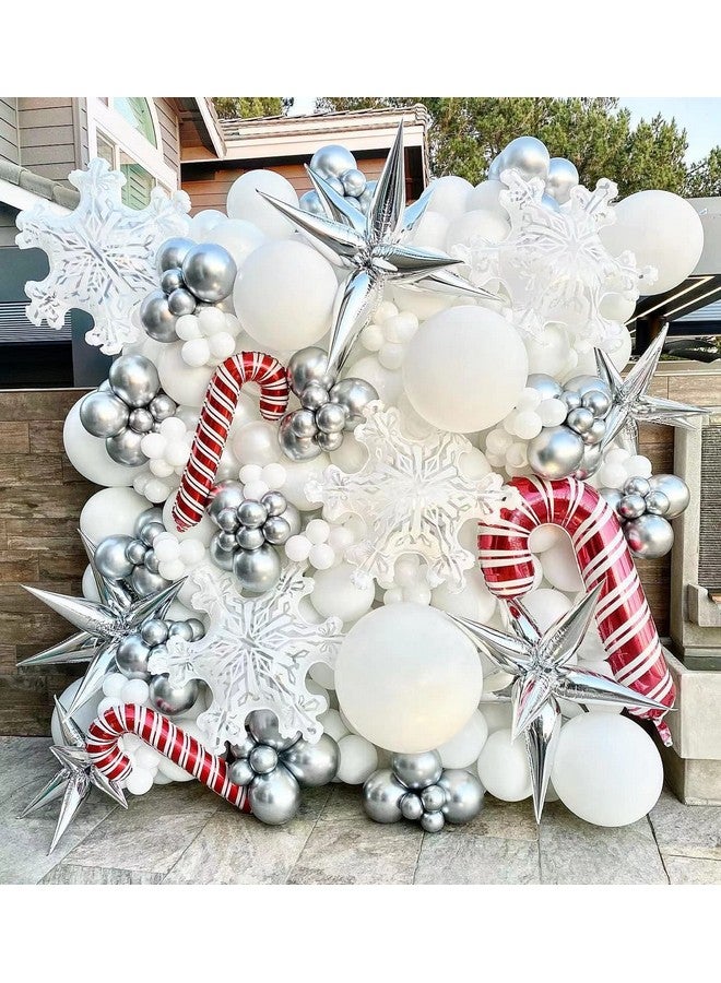 CYMYLAR 5Pcs 36Inch Snowflake Balloonswinter Theme Birthday Party Decerations Supplierwinter Flower For Ice Snow Activity Party Decorations  - Image 4