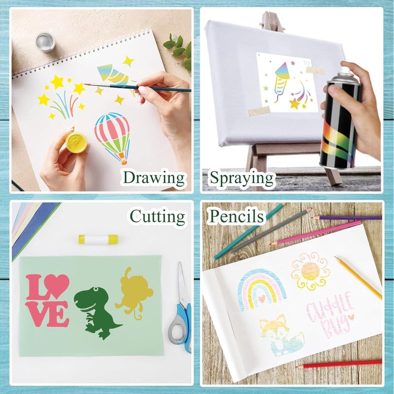 Hosomono Baby Shower Stencils for Painting Onesie Decorating Kit Fabric Stencil Reusable Templates for Painting on Onesies Shoes Bibs Clothes Cookie Bodysuit 50 pcs - Image 2
