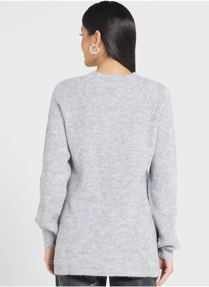 Jacqueline de Yong - High Neck Knitted Sweater - Image 1