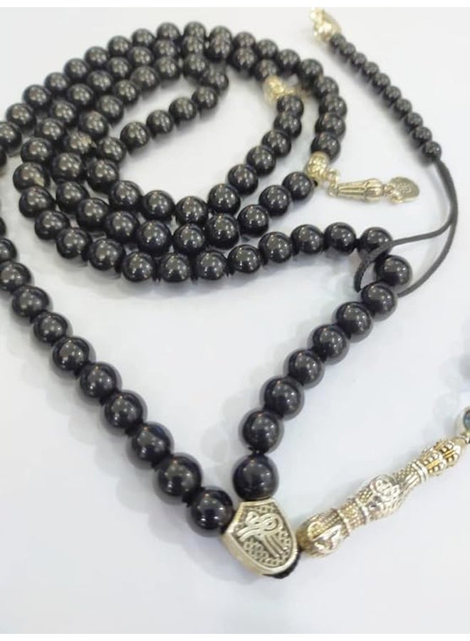 Elegant Handmade Black Agate 99 Beads Rosary - Image 2