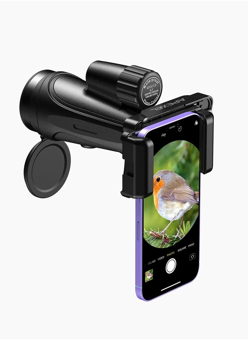 APEXEL - APEXEL Telescope Phone Adapter, Big Type Smartphone Adapter Mount, Universal Phone Mount, One-Piece Smartphone Binocular Adapter for iPhone/Android, for Spotting Scope Telescope Binocular Monocular - Image 1