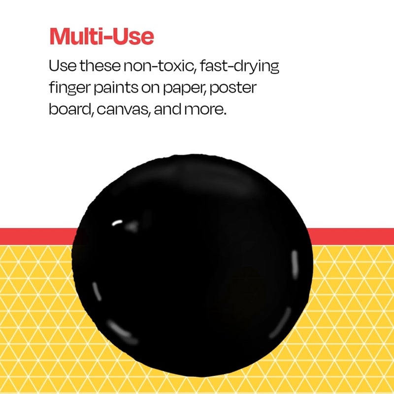 School Smart Washable Finger Paint, Black, 1 Pint Bottle - Image 3