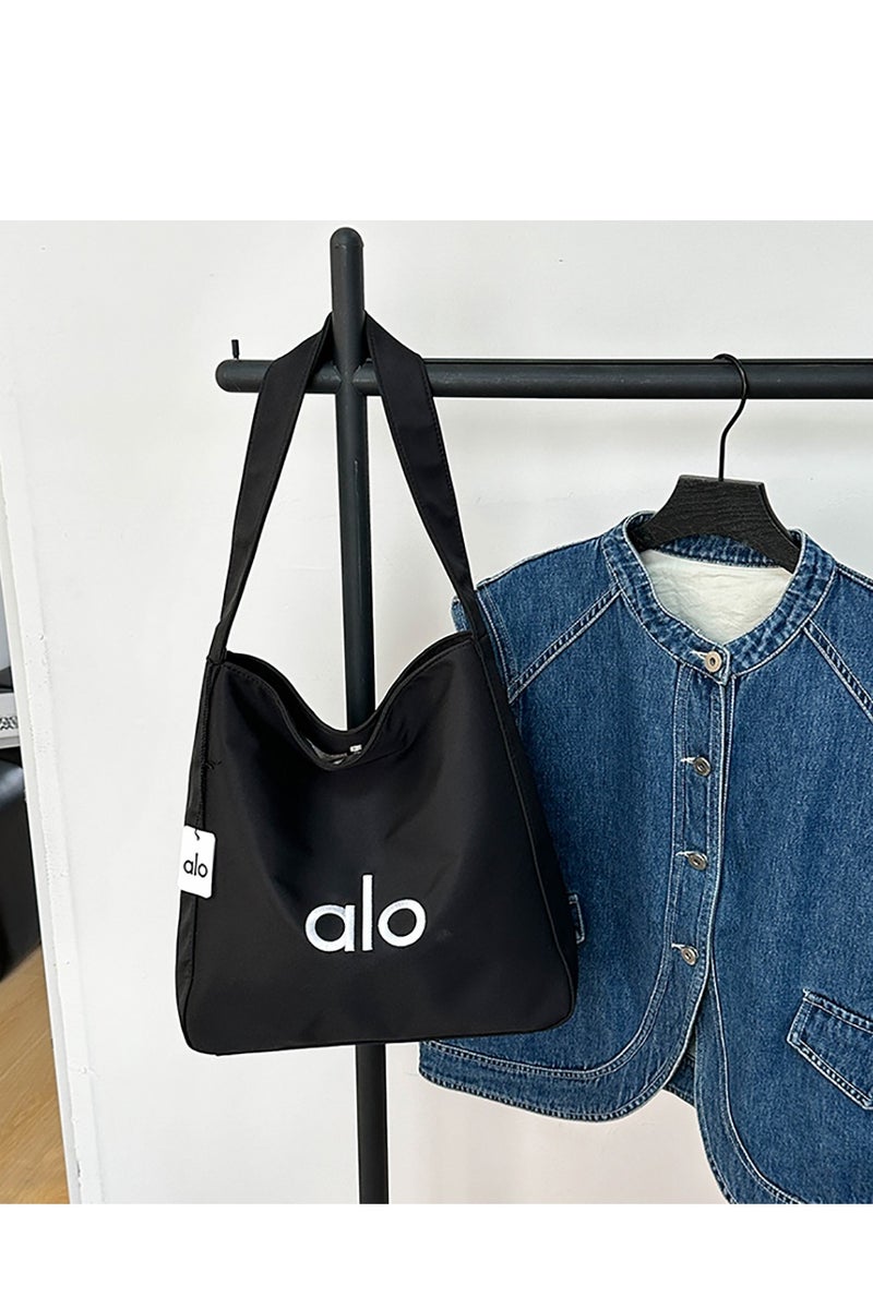 alo Minimalist - Style alo Black Tote Bag, Large - Capacity Single - Shoulder Underarm Bag