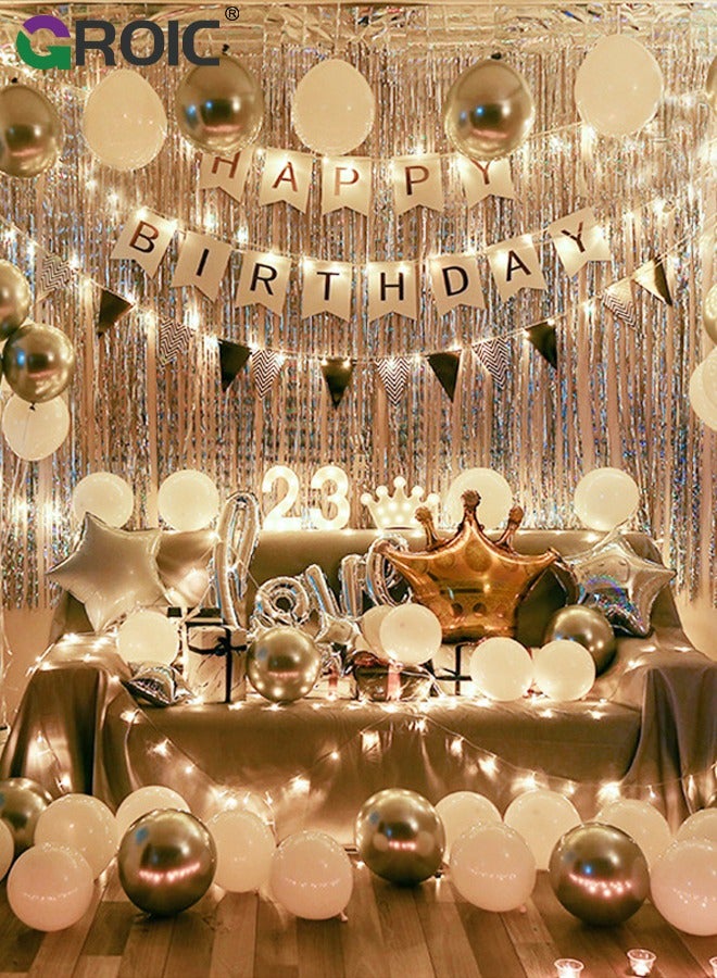 GROIC Party Birthday Balloons Supplies with A Pump Crown Decorations Favor for Boys and Girls - Image 1