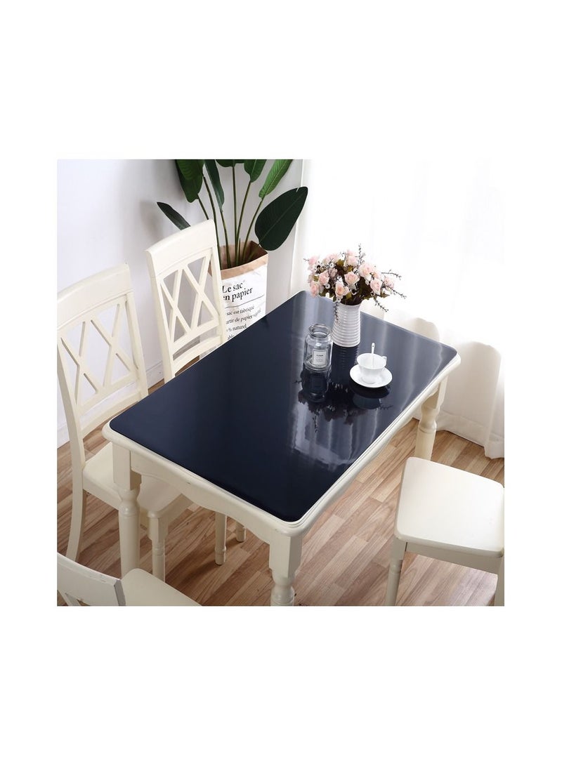 Tablecloth Oil Proof Glass Soft tablecloth Flexible Table Protective Table Cover Transparent Waterproof Kitchen Décor of Modern black  - Image 1