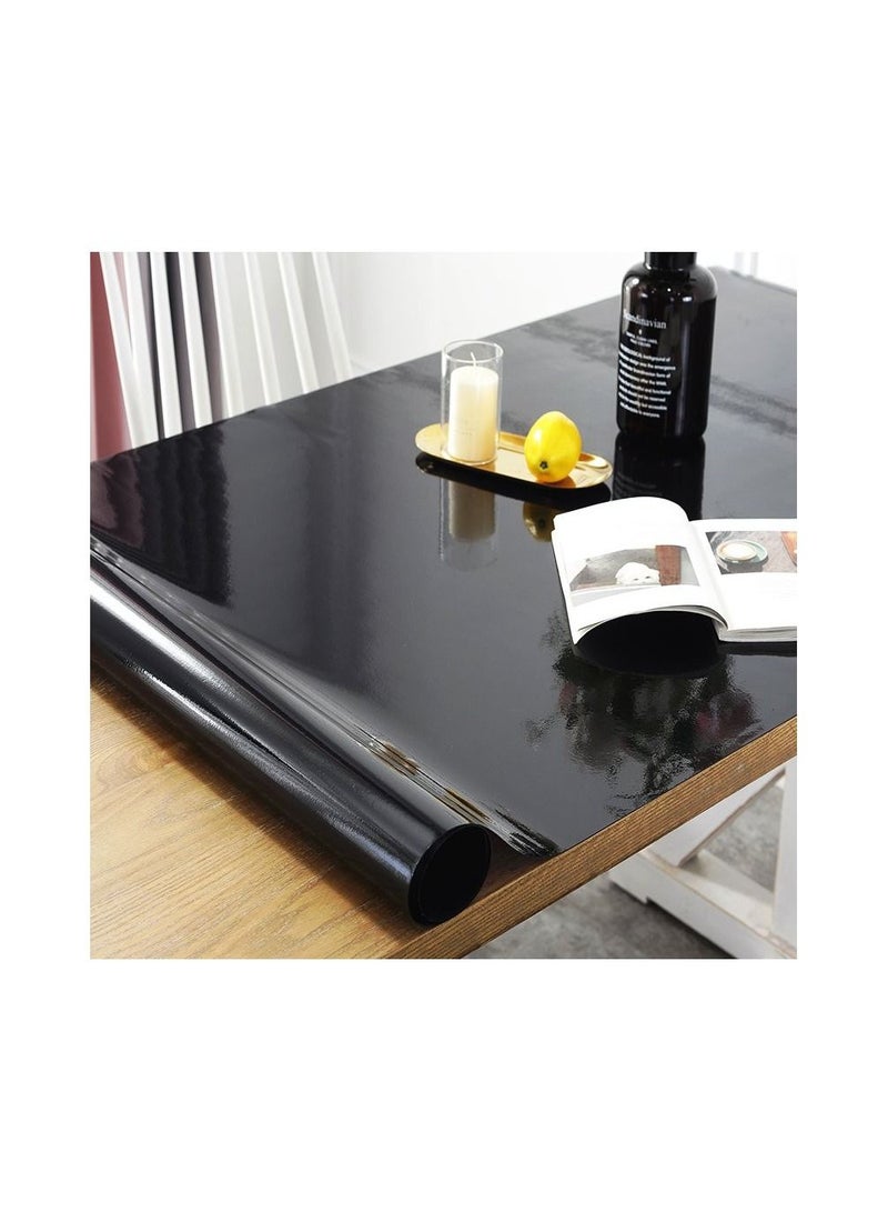 Tablecloth Oil Proof Glass Soft tablecloth Flexible Table Protective Table Cover Transparent Waterproof Kitchen Décor of Modern black  - Image 2