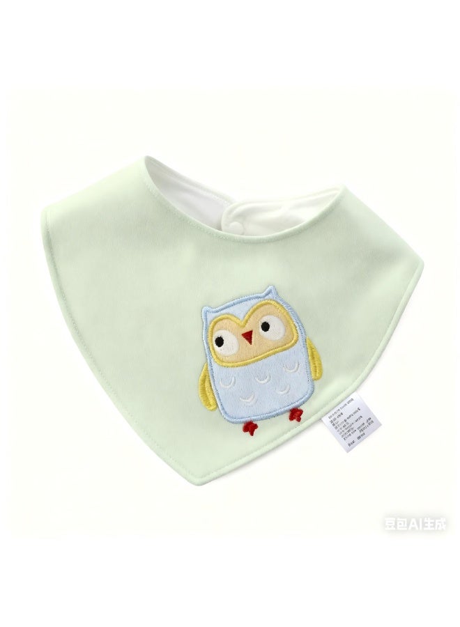 Newborn cotton soft bib with hidden buttons, cartoon pattern infant bib, baby triangular towel, mother and baby products