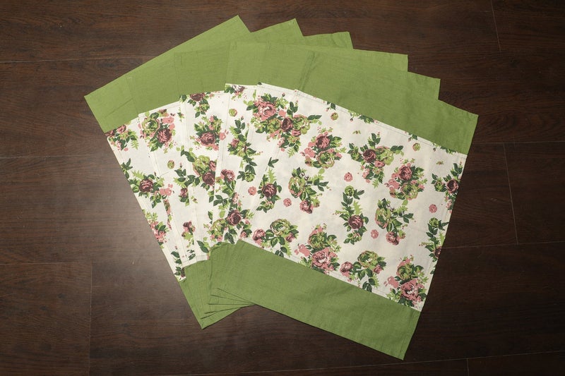 Dekor World Floral Printed Cotton Place Mat(Pack of 6 Pcs) - Image 1