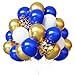 YMSZ Blue and Gold Balloons Set 67pcs 12 Inch Royal Blue Gold White Balloons for Birthday Graduation Baby Shower Decorations - Image 2